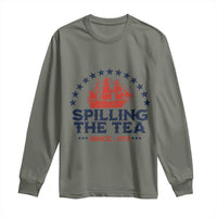 Spilling The Tea Since 1773 Long Sleeve Shirt Patriotic Nautical Stars American History