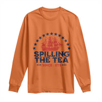 Spilling The Tea Since 1773 Long Sleeve Shirt Patriotic Nautical Stars American History