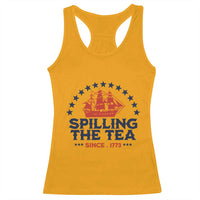 Spilling The Tea Since 1773 Racerback Tank Top Patriotic Nautical Stars American History