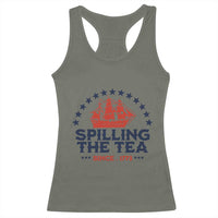 Spilling The Tea Since 1773 Racerback Tank Top Patriotic Nautical Stars American History