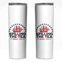 Spilling The Tea Since 1773 Skinny Tumbler Patriotic Nautical Stars American History