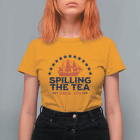 Spilling The Tea Since 1773 T Shirt For Women Patriotic Nautical Stars American History