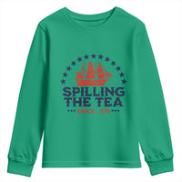 Spilling The Tea Since 1773 Youth Sweatshirt Patriotic Nautical Stars American History