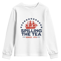 Spilling The Tea Since 1773 Youth Sweatshirt Patriotic Nautical Stars American History