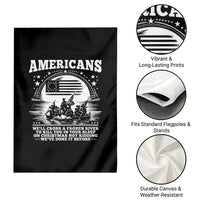 Funny Patriotic Military History Garden Flag Americans Crossing A Frozen River To Kill You In Your Sleep On Christmas