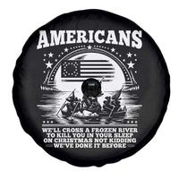 Funny Patriotic Military History Spare Tire Cover Americans Crossing A Frozen River To Kill You In Your Sleep On Christmas