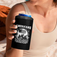 Funny Patriotic Military History 4 in 1 Can Cooler Tumbler Americans Crossing A Frozen River To Kill You In Your Sleep On Christmas
