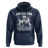 Funny Patriotic Military History Hoodie Americans Crossing A Frozen River To Kill You In Your Sleep On Christmas