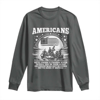 Funny Patriotic Military History Long Sleeve Shirt Americans Crossing A Frozen River To Kill You In Your Sleep On Christmas