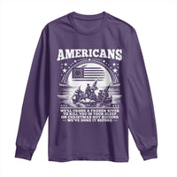 Funny Patriotic Military History Long Sleeve Shirt Americans Crossing A Frozen River To Kill You In Your Sleep On Christmas
