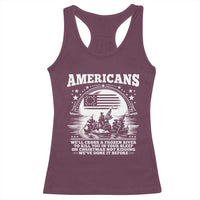 Funny Patriotic Military History Racerback Tank Top Americans Crossing A Frozen River To Kill You In Your Sleep On Christmas