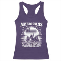Funny Patriotic Military History Racerback Tank Top Americans Crossing A Frozen River To Kill You In Your Sleep On Christmas