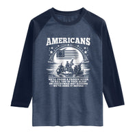 Funny Patriotic Military History Raglan Shirt Americans Crossing A Frozen River To Kill You In Your Sleep On Christmas