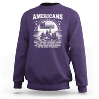 Funny Patriotic Military History Sweatshirt Americans Crossing A Frozen River To Kill You In Your Sleep On Christmas