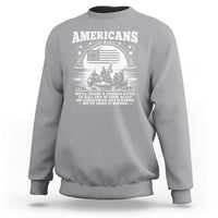 Funny Patriotic Military History Sweatshirt Americans Crossing A Frozen River To Kill You In Your Sleep On Christmas
