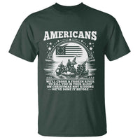 Funny Patriotic Military History T Shirt Americans Crossing A Frozen River To Kill You In Your Sleep On Christmas