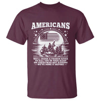 Funny Patriotic Military History T Shirt Americans Crossing A Frozen River To Kill You In Your Sleep On Christmas