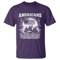 Funny Patriotic Military History T Shirt Americans Crossing A Frozen River To Kill You In Your Sleep On Christmas