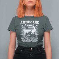 Funny Patriotic Military History T Shirt For Women Americans Crossing A Frozen River To Kill You In Your Sleep On Christmas