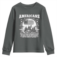 Funny Patriotic Military History Youth Sweatshirt Americans Crossing A Frozen River To Kill You In Your Sleep On Christmas