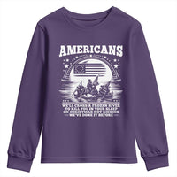 Funny Patriotic Military History Youth Sweatshirt Americans Crossing A Frozen River To Kill You In Your Sleep On Christmas