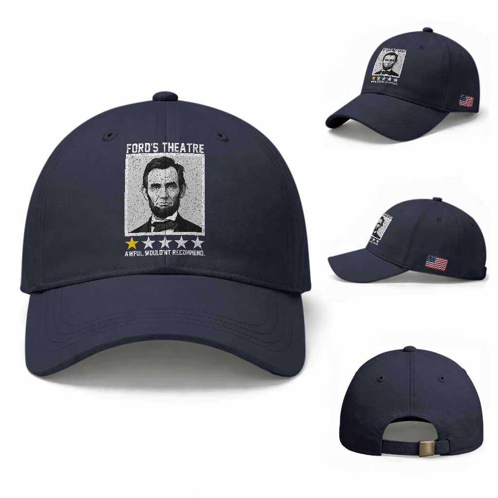 Fords Theatre One Star Awful Wouldnt Recommend Baseball Cap Abraham Lincoln Funny History Dark Humor