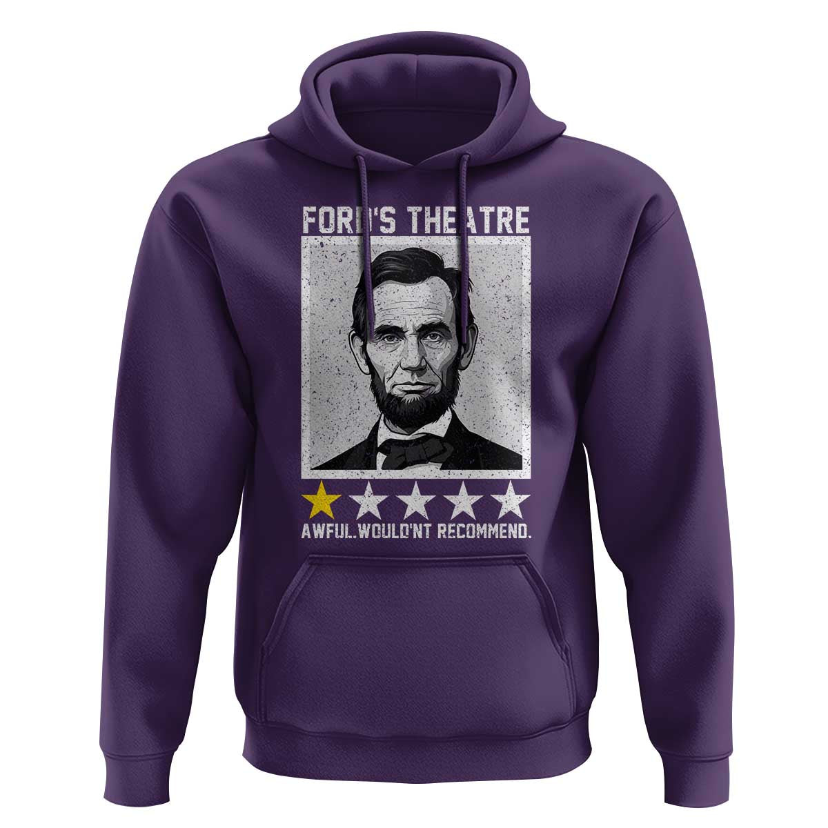 Fords Theatre One Star Awful Wouldnt Recommend Hoodie Abraham Lincoln Funny History Dark Humor