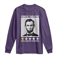 Fords Theatre One Star Awful Wouldnt Recommend Long Sleeve Shirt Abraham Lincoln Funny History Dark Humor
