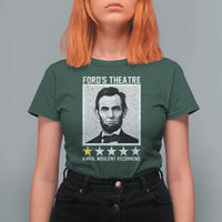 Fords Theatre One Star Awful Wouldnt Recommend T Shirt For Women Abraham Lincoln Funny History Dark Humor