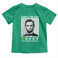 Fords Theatre One Star Awful Wouldnt Recommend Toddler T Shirt Abraham Lincoln Funny History Dark Humor