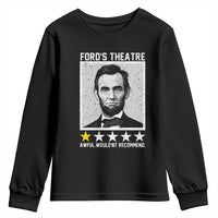 Fords Theatre One Star Awful Wouldnt Recommend Youth Sweatshirt Abraham Lincoln Funny History Dark Humor