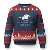 Paul Revere American History Ugly Christmas Sweater Just A Midnight Ride April 18 1775