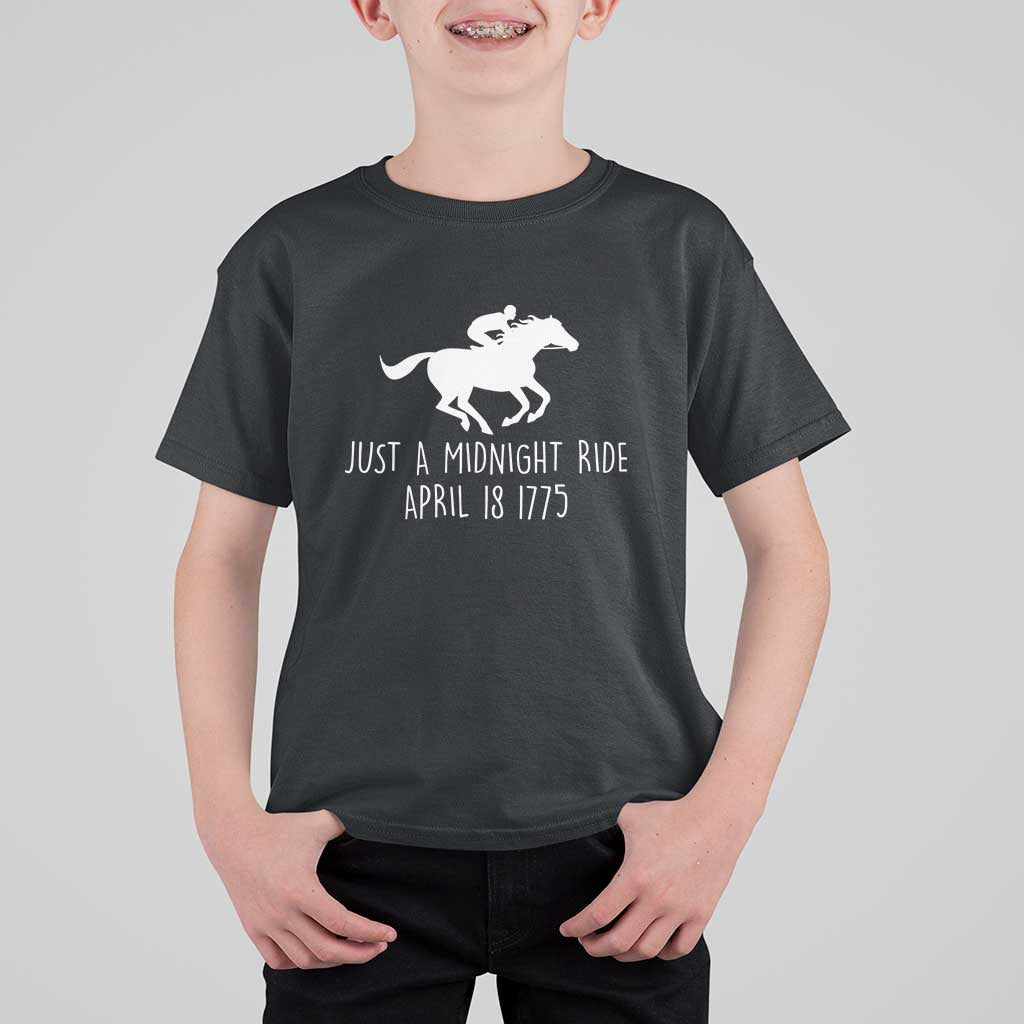 Paul Revere American History T Shirt For Kid Just A Midnight Ride April 18 1775