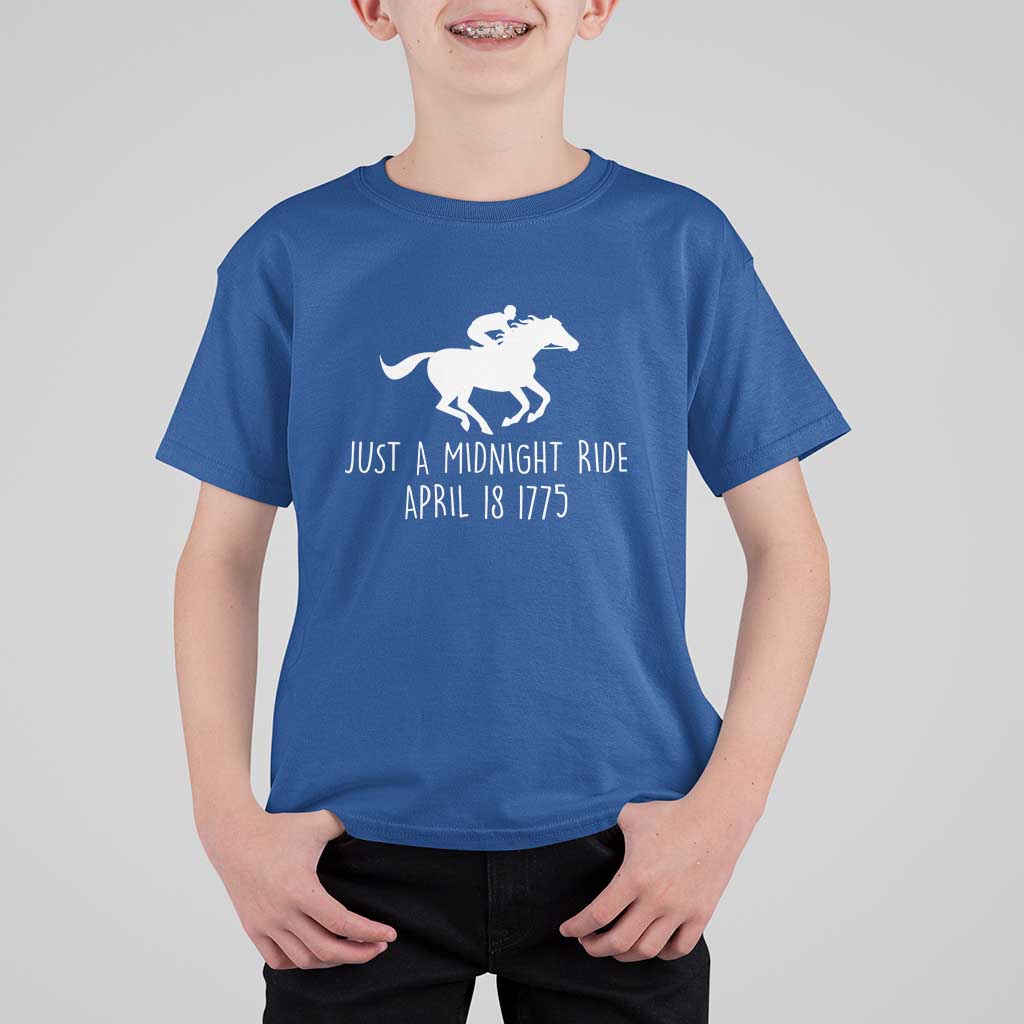Paul Revere American History T Shirt For Kid Just A Midnight Ride April 18 1775