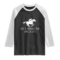 Paul Revere American History Raglan Shirt Just A Midnight Ride April 18 1775