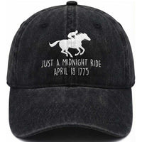 Paul Revere American History Washed Cotton Baseball Cap Just A Midnight Ride April 18 1775