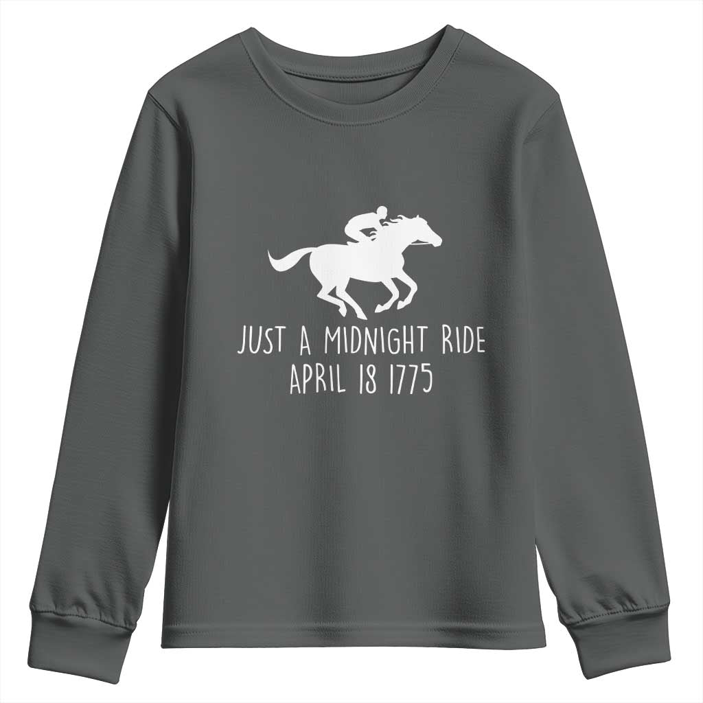 Paul Revere American History Youth Sweatshirt Just A Midnight Ride April 18 1775