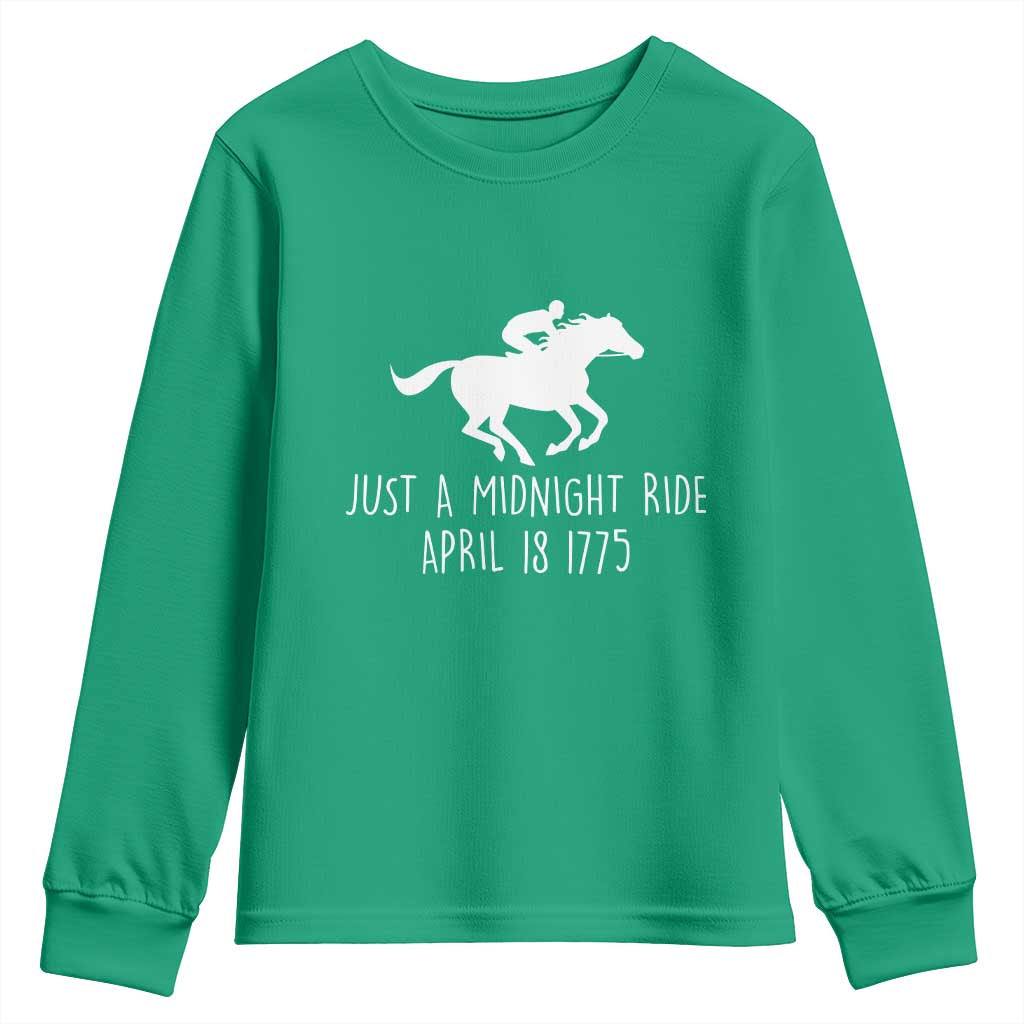 Paul Revere American History Youth Sweatshirt Just A Midnight Ride April 18 1775