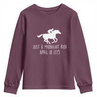 Paul Revere American History Youth Sweatshirt Just A Midnight Ride April 18 1775