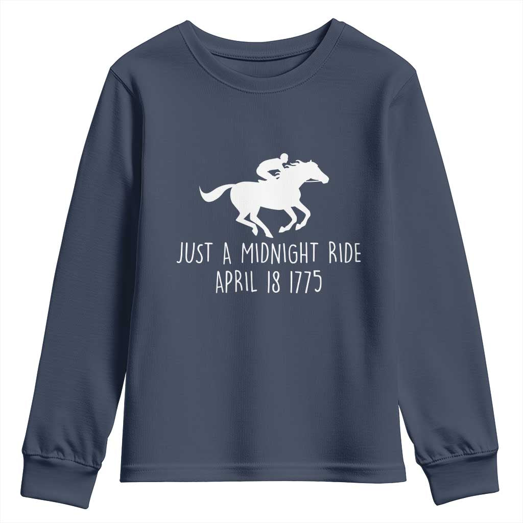 Paul Revere American History Youth Sweatshirt Just A Midnight Ride April 18 1775