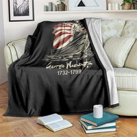 George Washington Crossing The Delaware Patriotic Throw Blanket Vintage American Flag Graphic