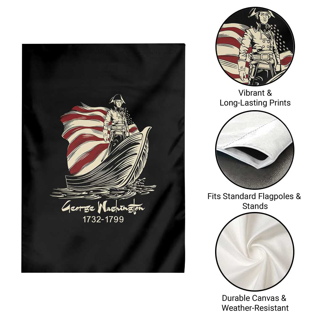 George Washington Crossing The Delaware Patriotic Garden Flag Vintage American Flag Graphic
