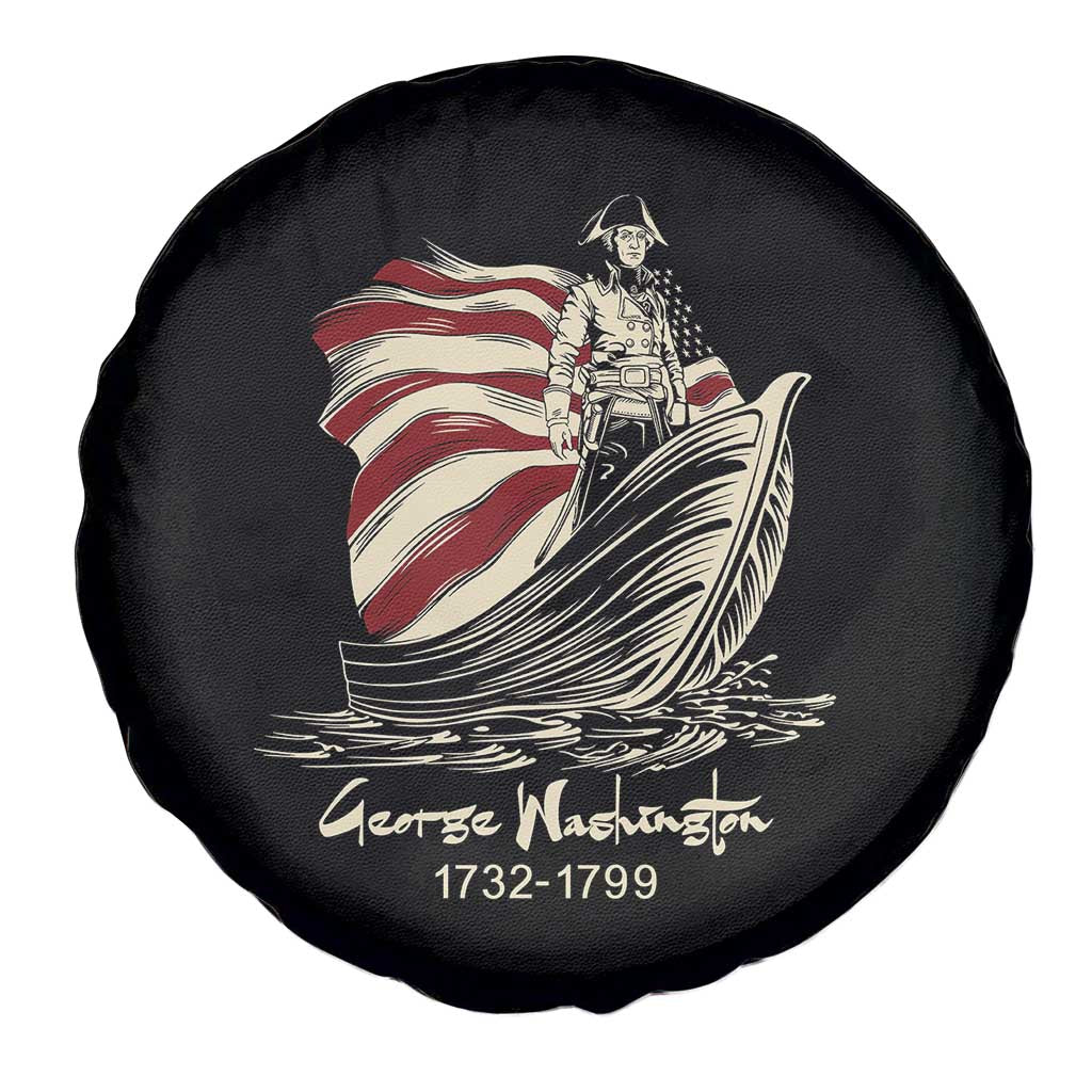 George Washington Crossing The Delaware Patriotic Spare Tire Cover Vintage American Flag Graphic