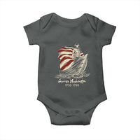 George Washington Crossing The Delaware Patriotic Baby Onesie Vintage American Flag Graphic