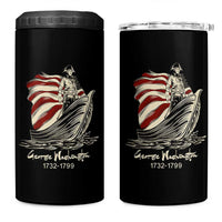 George Washington Crossing The Delaware Patriotic 4 in 1 Can Cooler Tumbler Vintage American Flag Graphic
