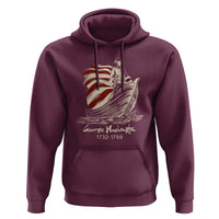 George Washington Crossing The Delaware Patriotic Hoodie Vintage American Flag Graphic