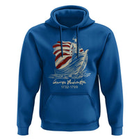 George Washington Crossing The Delaware Patriotic Hoodie Vintage American Flag Graphic