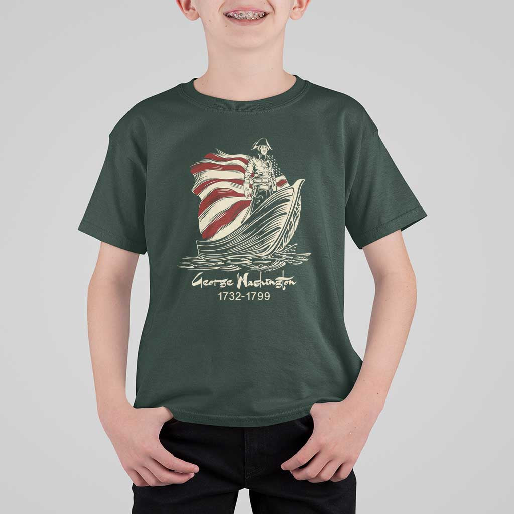 George Washington Crossing The Delaware Patriotic T Shirt For Kid Vintage American Flag Graphic