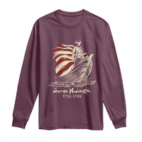 George Washington Crossing The Delaware Patriotic Long Sleeve Shirt Vintage American Flag Graphic