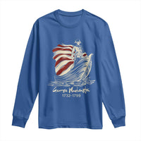 George Washington Crossing The Delaware Patriotic Long Sleeve Shirt Vintage American Flag Graphic